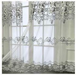 Sheer  & Gray Lace Curtains