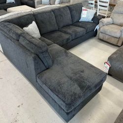 Gray Ashley L Sectional Couch With Chaise// Home Decor// Fast Delivery 