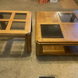 Coffee Table And Side Table / glass Inserts