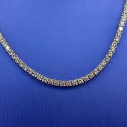925 Sterling Silver CZ 16” Tennis Necklace 21.80g 3mm 205358