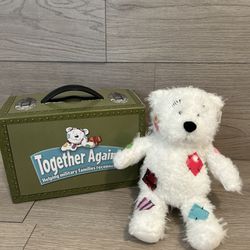 Comfort Crew Cuzzie White Teddy Bear with Together Again Kit Military Kids 10”