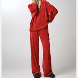 WOMENS SOFT RED JOCKEY LOUNGE WEAR SET SIZE MEDIUM 