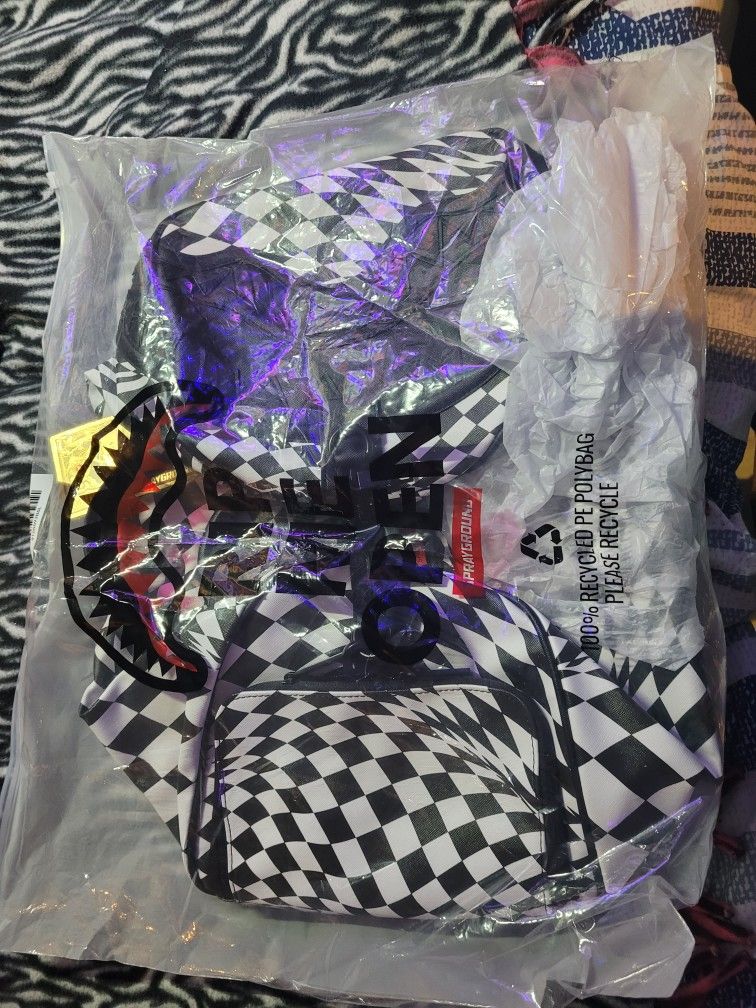 Sprayground Trippy Check Large Duffle Bag