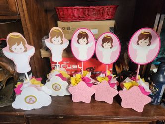 Girl Baptism Center Pieces
