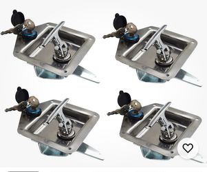 4Pcs Trailer Door Latch with Gasket T-Handle Lock Highly Polished 304