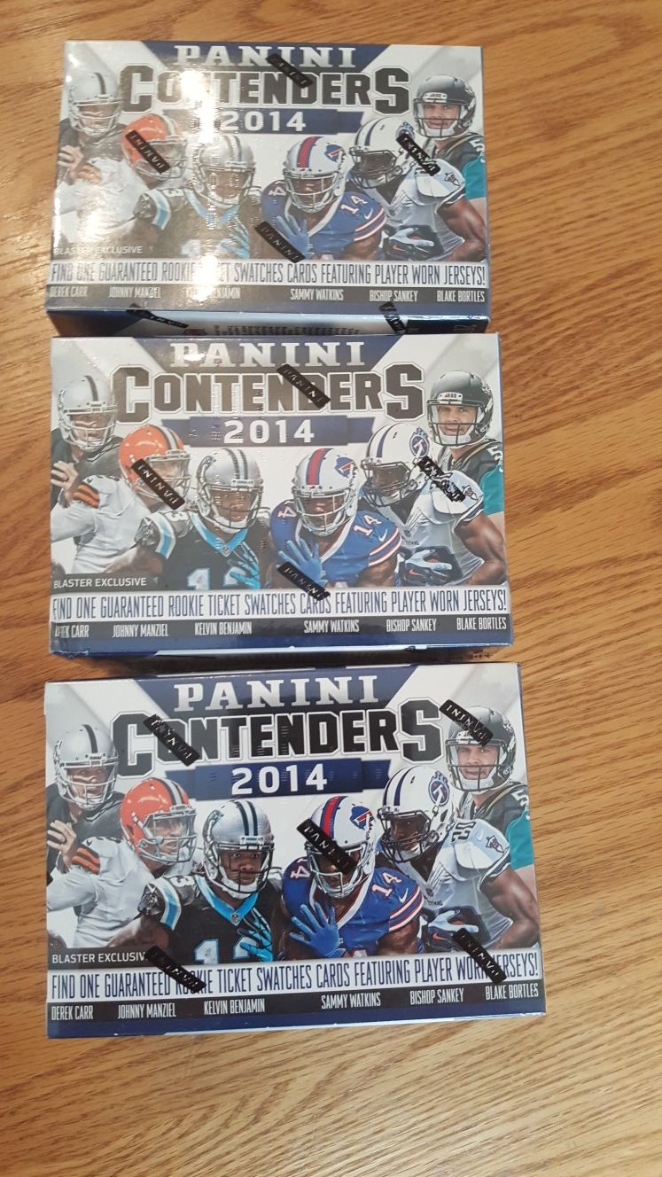 3 Sealed Blaster Boxes of 2014 Panini Contenders Football Cards