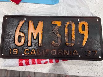 One California 1930’s license plate