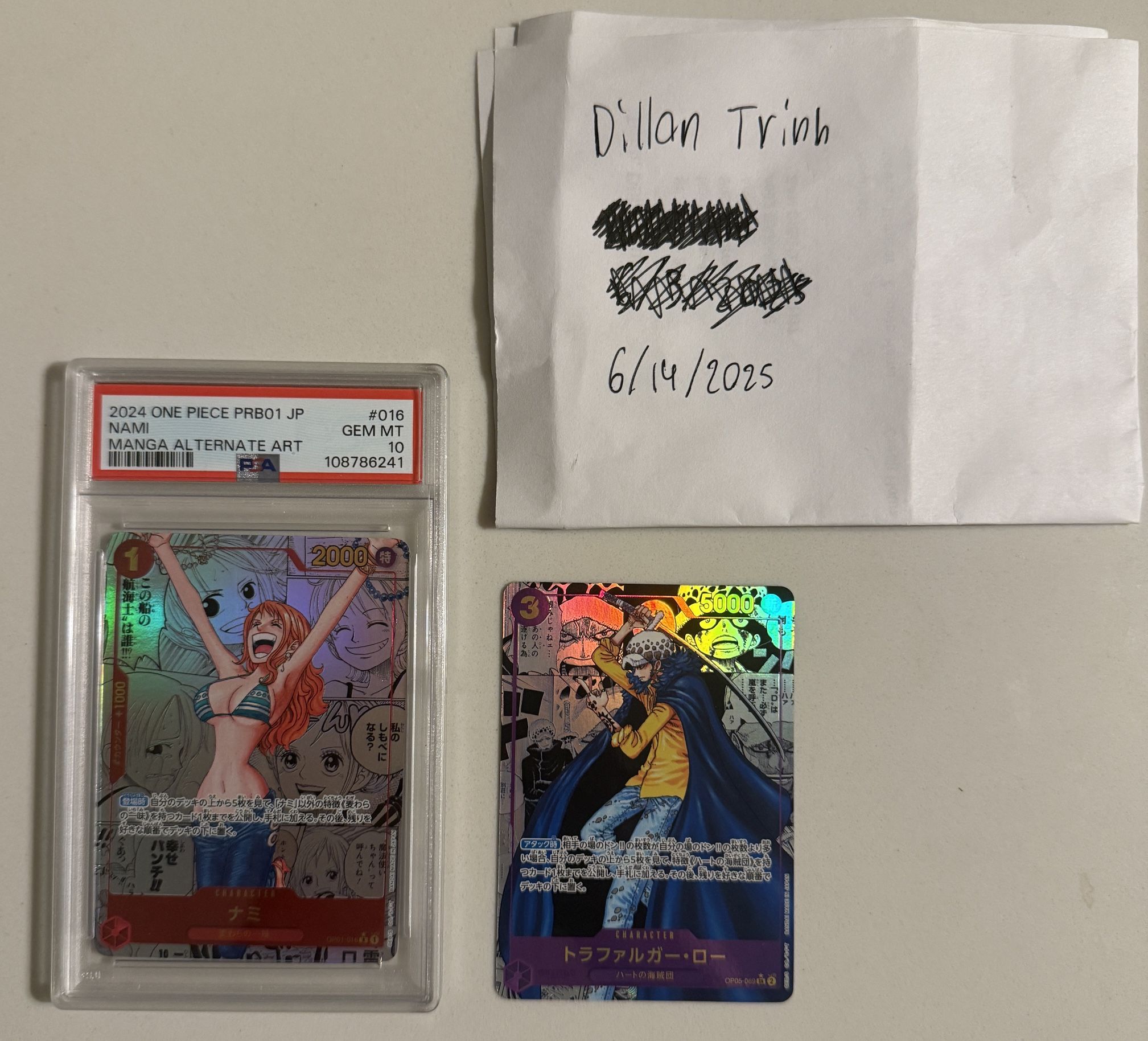 PRB Jp Nami PSA 10 manga & Law Manga