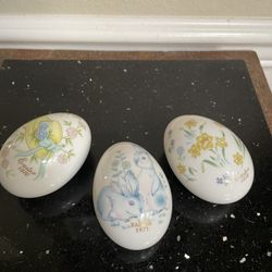 3 Vintage Noritake Bone China Easter Egg