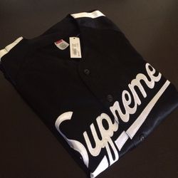 SS17 Supreme Satin Baseball Jersey Black DS for Sale in Phoenix, AZ -  OfferUp