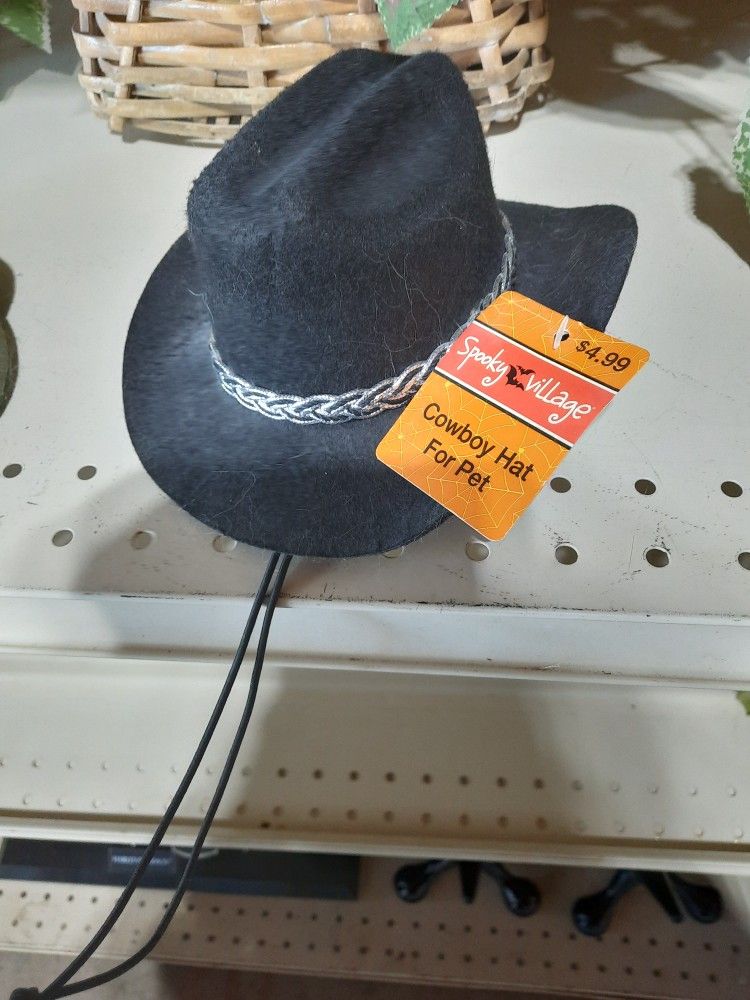 Black Cowboy Dog Hat