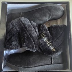 BEBE LARABELLE BLACK SUEDE, SIZE 10 