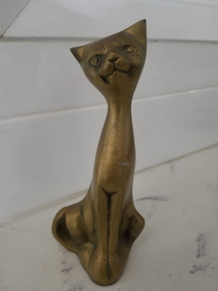 Leonard solid brass collection cat statue