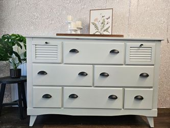 Stunning farmhouse/MCM hand painted large buffet