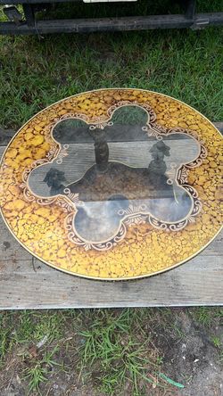 Round Decorative Glass Table Top