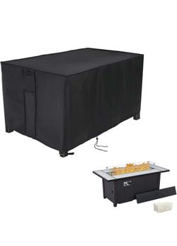 Fire Pit Cover for Firepit Table, 45 x 24 x 25 Inch, Outdoor Waterproof Firepit Table Cover Heavy Duty Fadeproof UV Resistant, Rectangular, NEW (YOULV