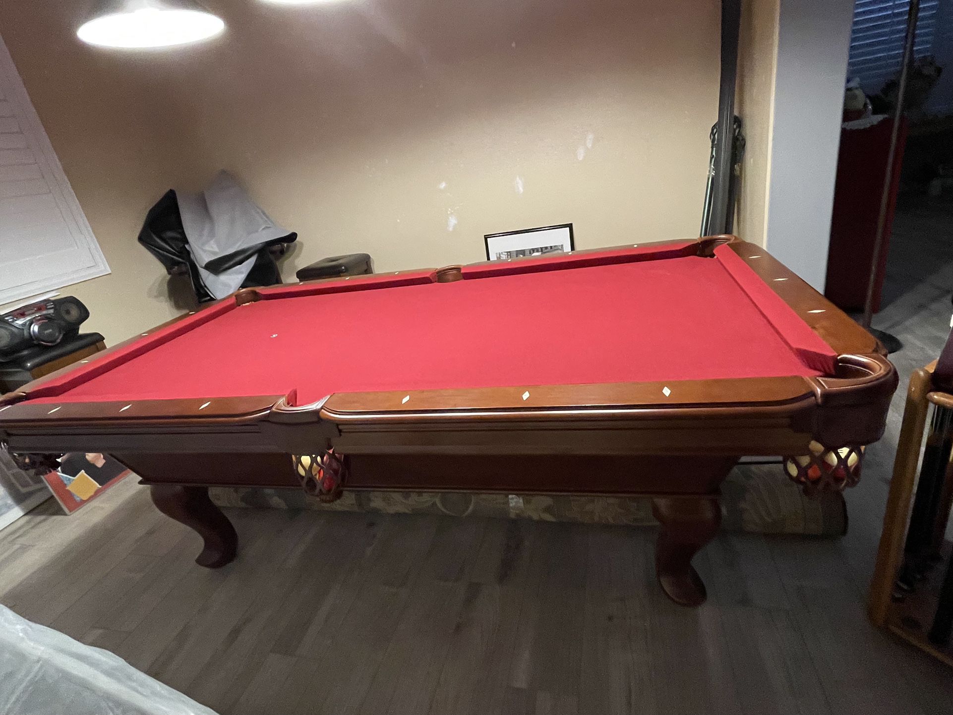 pool table and accessories 