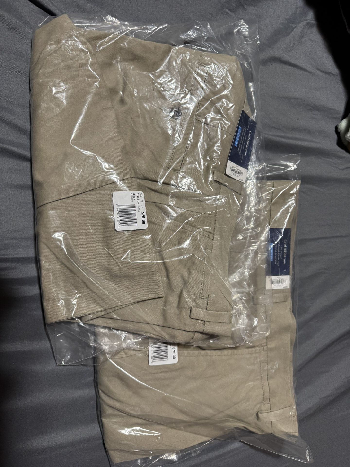*NEW* 2-Pair -Men’s Khaki Pants -  Size 33X29