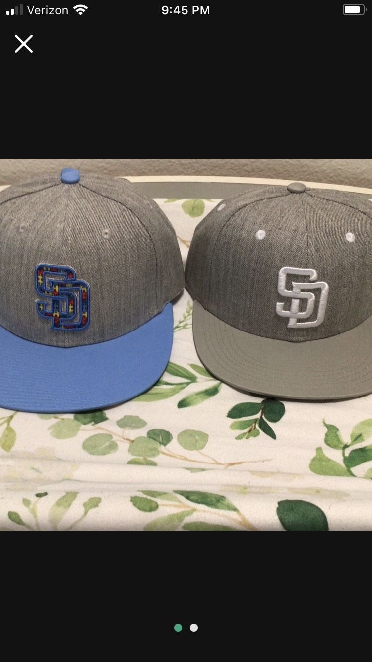 San Diego Padres (Theme Game Hats) Autism Awareness & Alzheimers Awareness “Snap Back Fit”