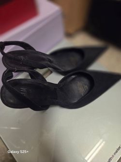 High heel black shoes