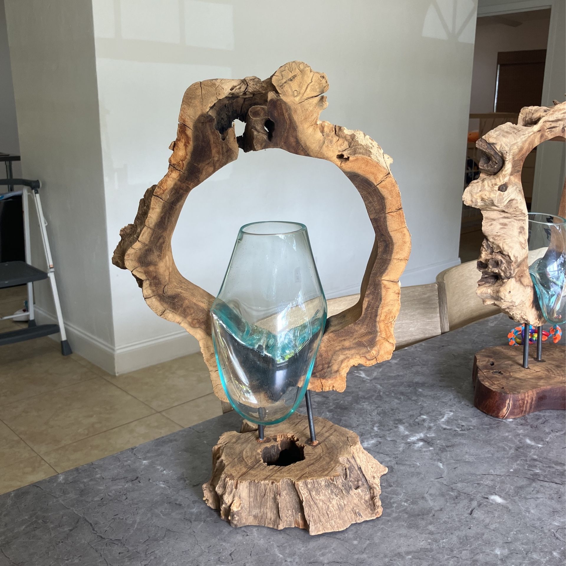 Driftwood Blown Glass Display Piece