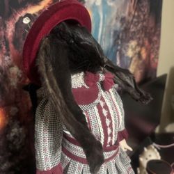 Bunny Head Porcelain Doll Taxidermy 