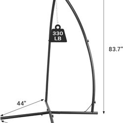 Hammock Chair Stands, Hanging Metal C-Stand for Chair, Indoor/Outdoor Heavy Duty Steel Solid Air Porch Egg Swing Stand Only Construction for Patio Dec