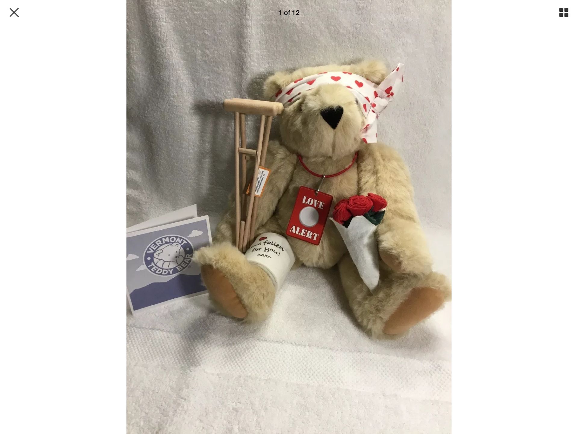 Rare complete Vermont Teddy Bear Valentine I’ve Fallen For You Plush