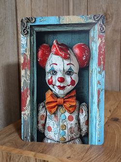 Creepy Clown Metal Sign