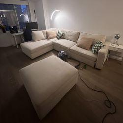 L-Shaped Couch + Ottoman With Storage