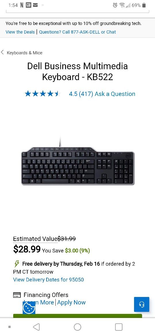 Dell Business Multimedia Keyboard - KB522