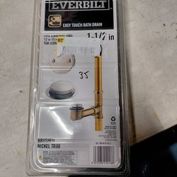 Everbilt 1-1/2" Bathtub Drain And Overflow In Brushed Nickel