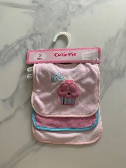 Baby Girl Bibs Set of 3-New