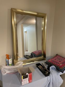 Big Gold Metal Frame Mirror (only 1 left)