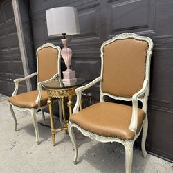 French  Provincial Leather Accent Or Desk Chairs $127.00 Each 
