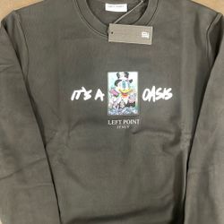 Left Point Men’s Black  Crew Neck Rhinestones Scrooge McDuck