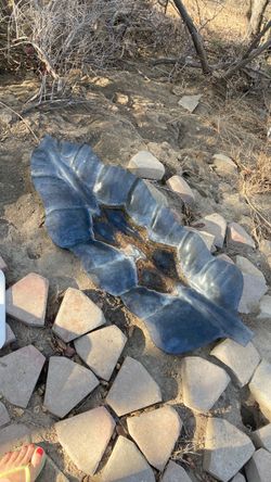 Heavy glass leaf birdbath