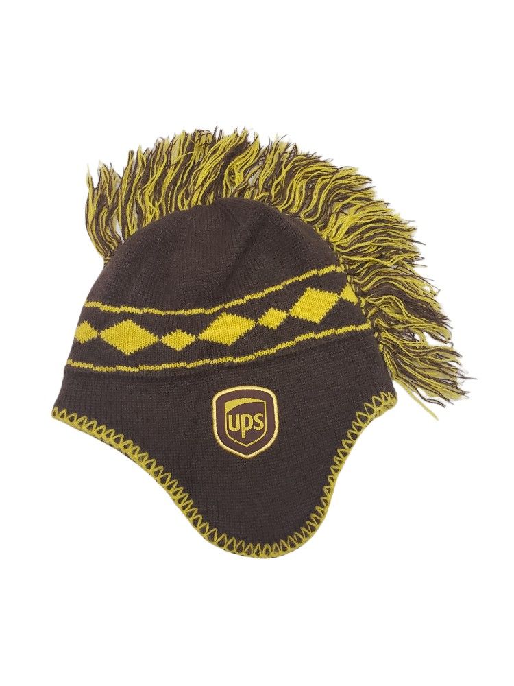 UPS United Parcel Sevice Knit Hat Beanie Mohawk Youth One Size Rare to find