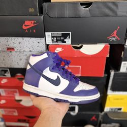 Nike Dunk High Electro Purple Midnight Navy size 5Y USED