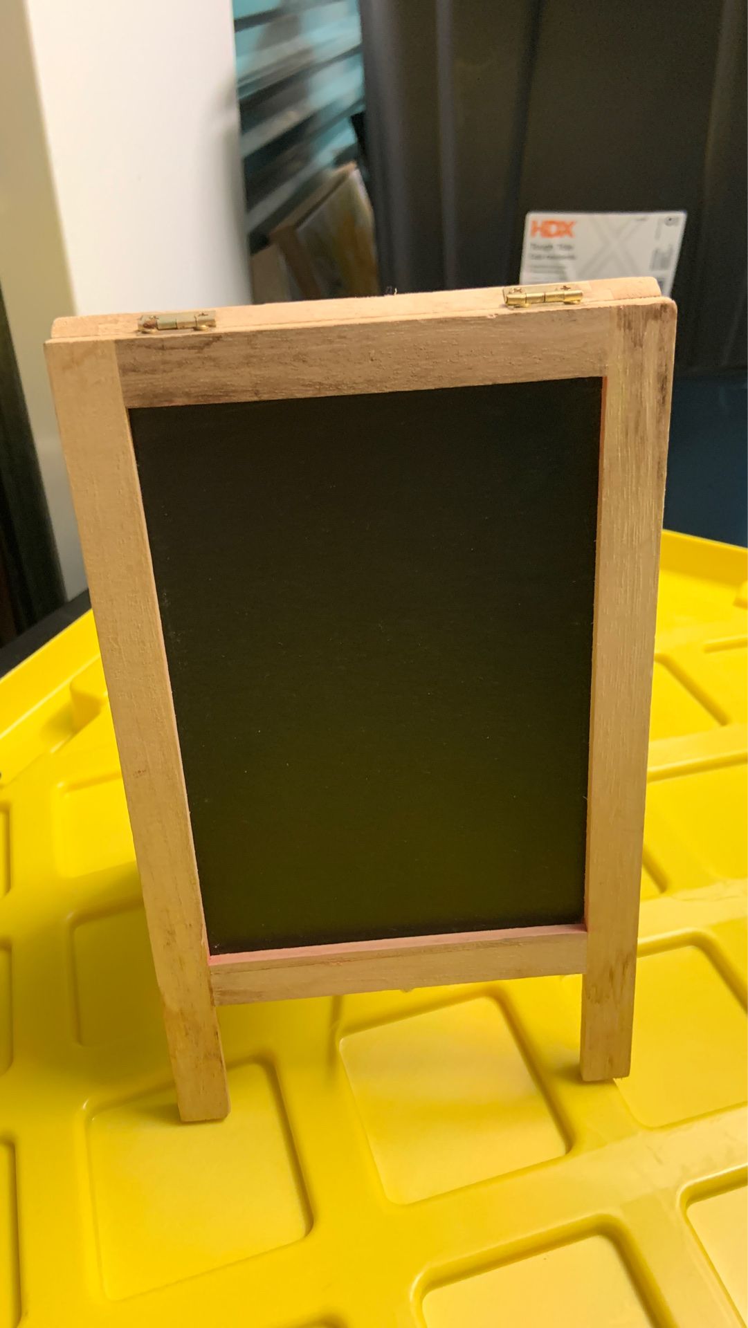 Mini easel- has chalkboard and dry erase side!