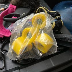 yellow skateboard wheels and bearings new