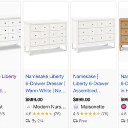 Liberty 6 drawer assembled dresser