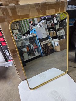 Rectangular Gold Framed Wall Mirror 32x24