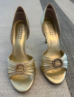 Barneys New York Gold D’orsay Heels