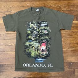 Alligator 🐊 Crocodile Orlando Florida Shirt Olive Men S Small 