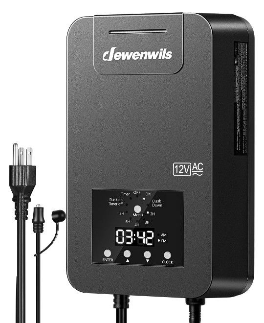 Brand New DEWENWILS 300W Low Voltage Landscape Transformer with Photocell Sensor & Timer, DLT300-12-P 120V AC to 12V/14V AC, Weatherproof Outdoor Land