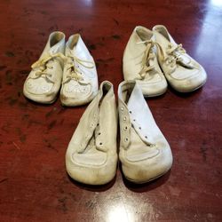 Vintage Lot 3 Pair Buster Brown Baby Shoes Leather Toddler