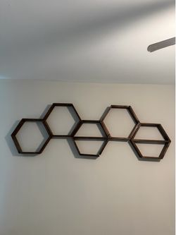 Wood Hexagon Shelves
