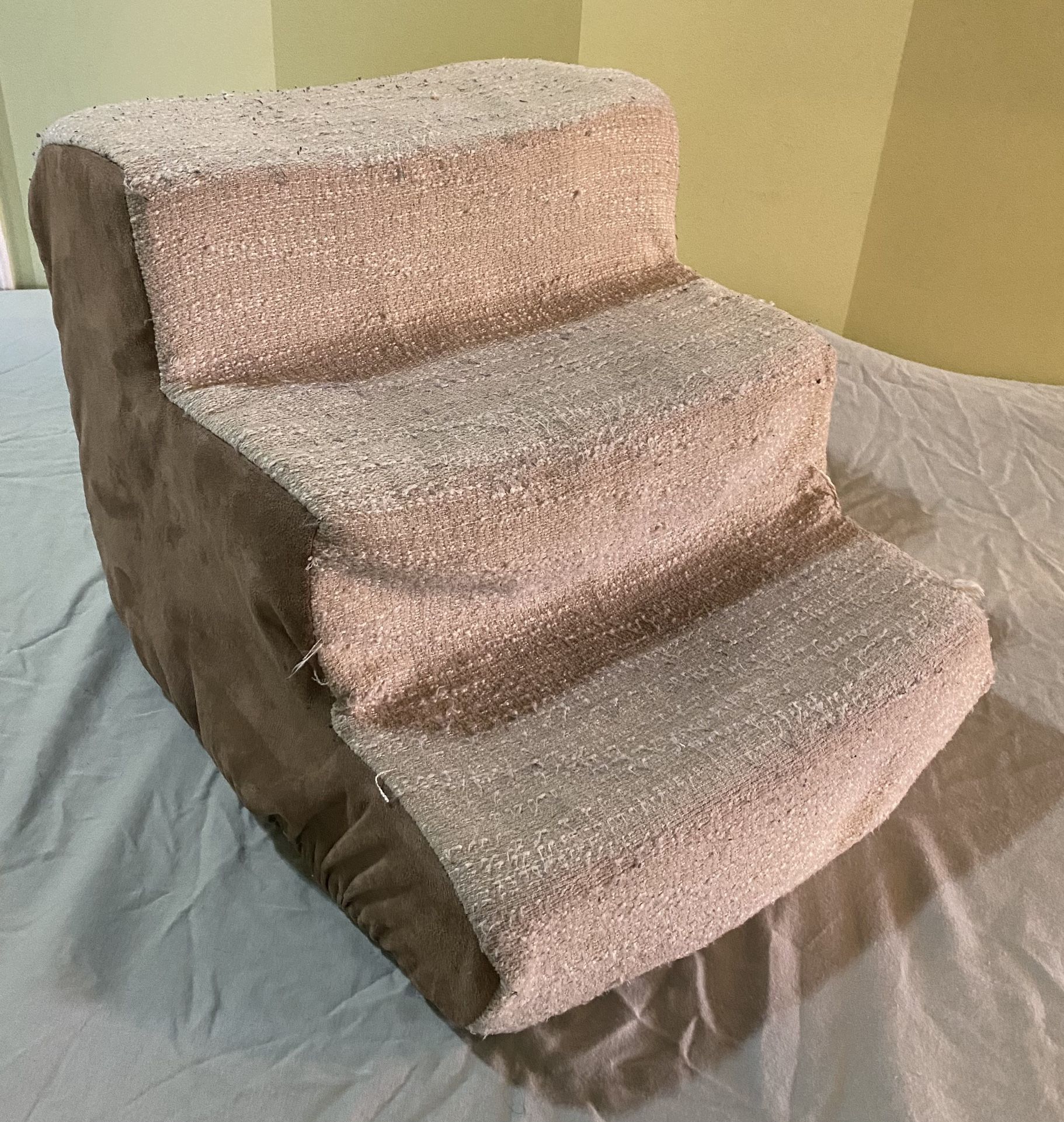 Pet Steps Teacup Miniature Toy Breed Small Puppy Elderly Dog Or Cat Stairs For Bed Or Couch (Removable Washable Cover) Lightweight & Durable!