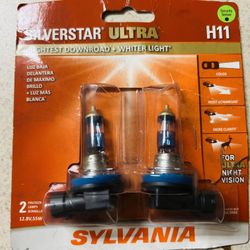 NEW - Sylvania H11 Silverstar ULTRA NIGHT VISION Halogen Headlight Bulbs 2-Pack